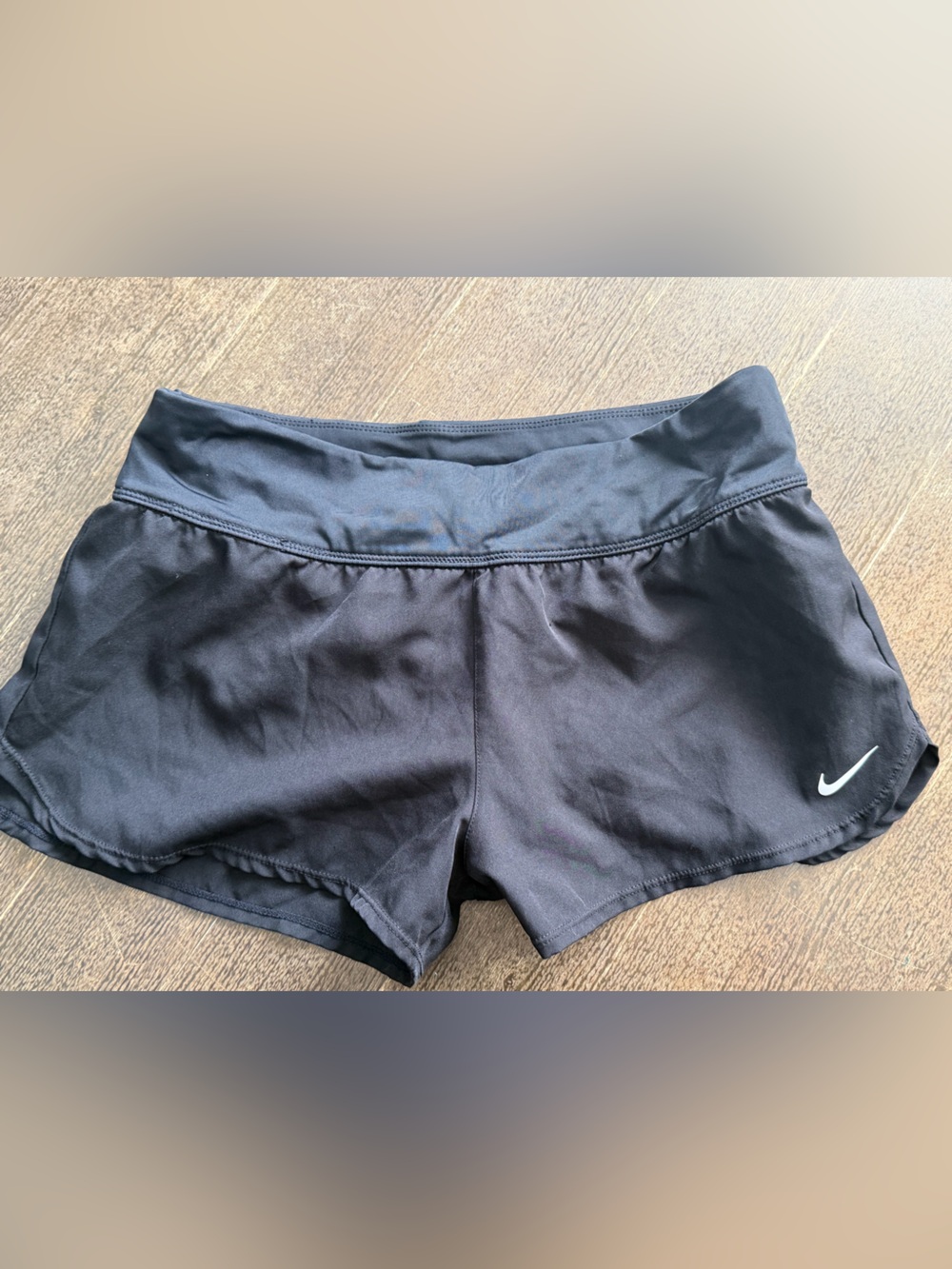 Nike Black Athletic Short Shorts with Swoosh Small